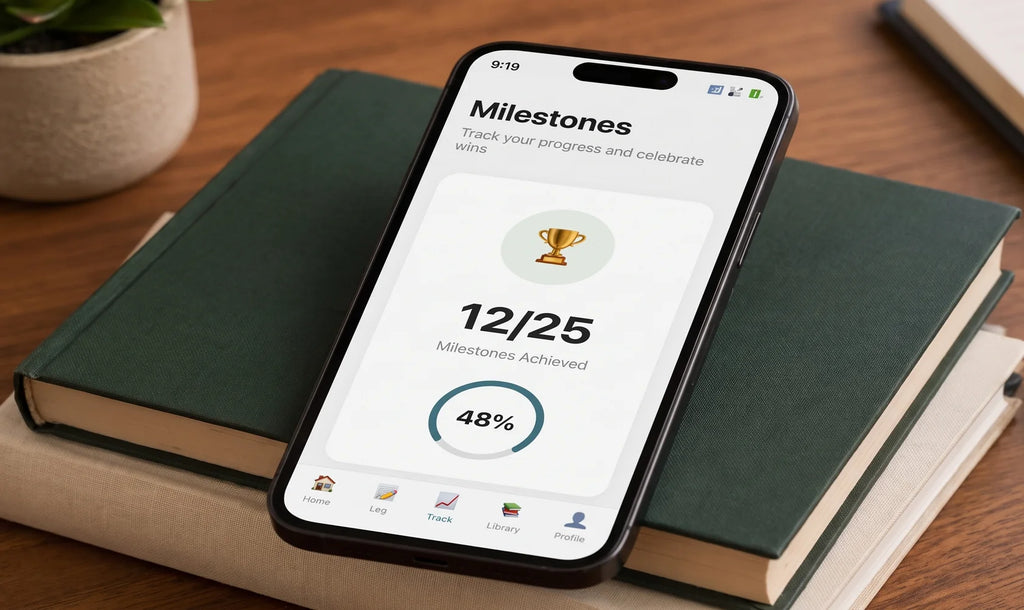 Stay on track — Built-in reminders and milestones keep you consistent