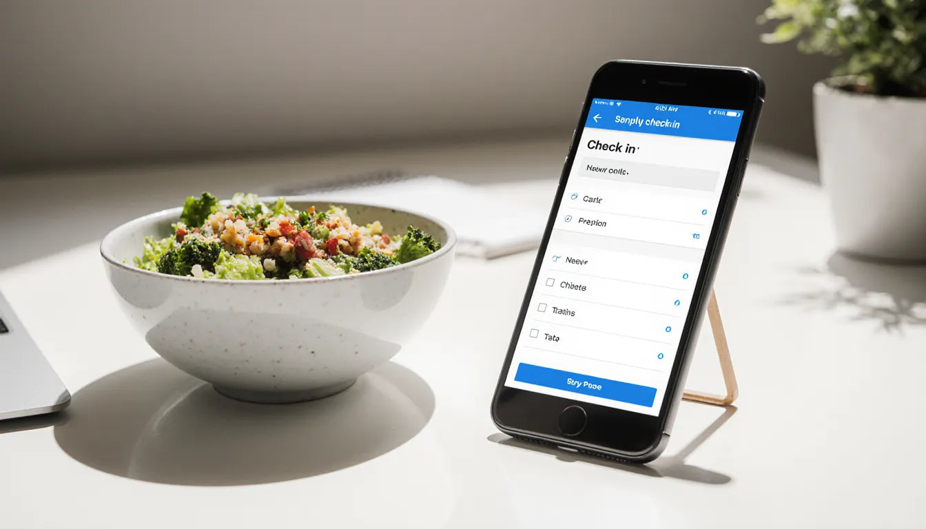Real-food meal with the VitalState app alongside